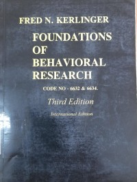Foundations of behavioral research